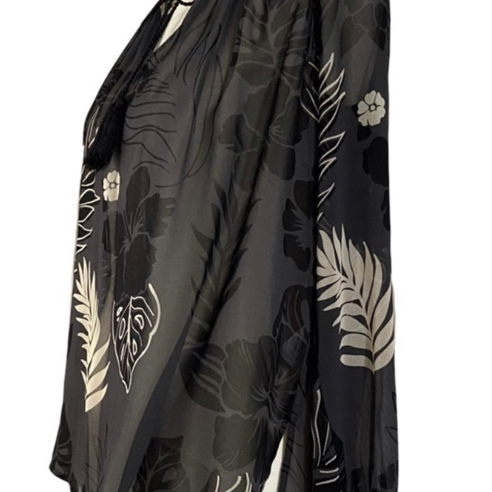 CAbi 5597 Aloha Blouse Sheer Floral Peasant XL - Picture 3 of 8